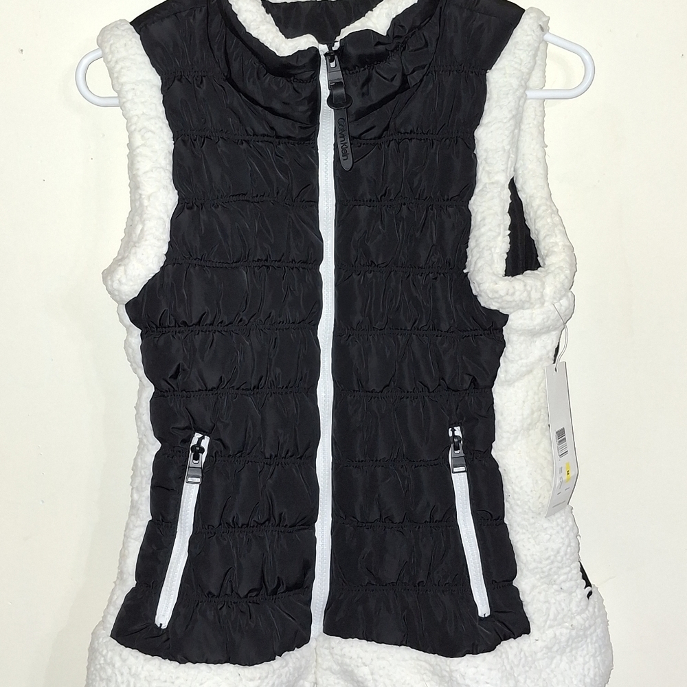 Calvin Klein Black and White Puffer Vest